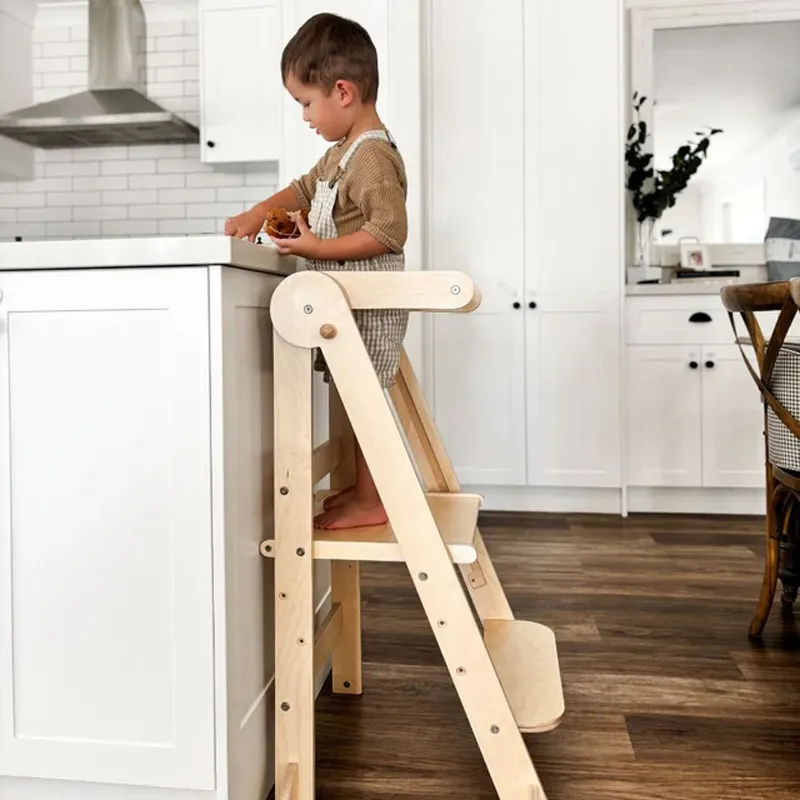 BabyTower™ dřevěná nastavitelné učící věž