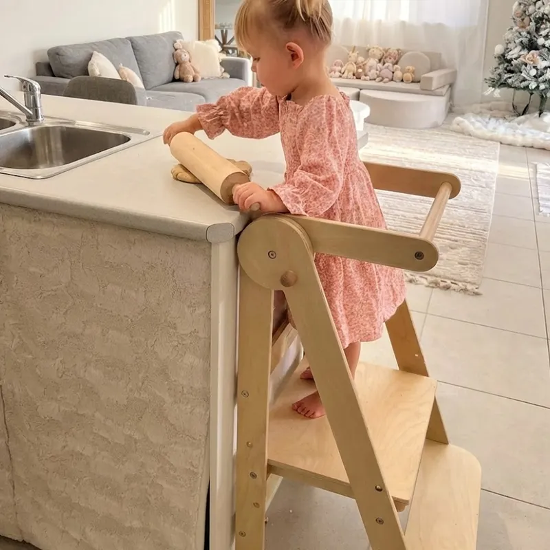 BabyTower™ dřevěná nastavitelné učící věž