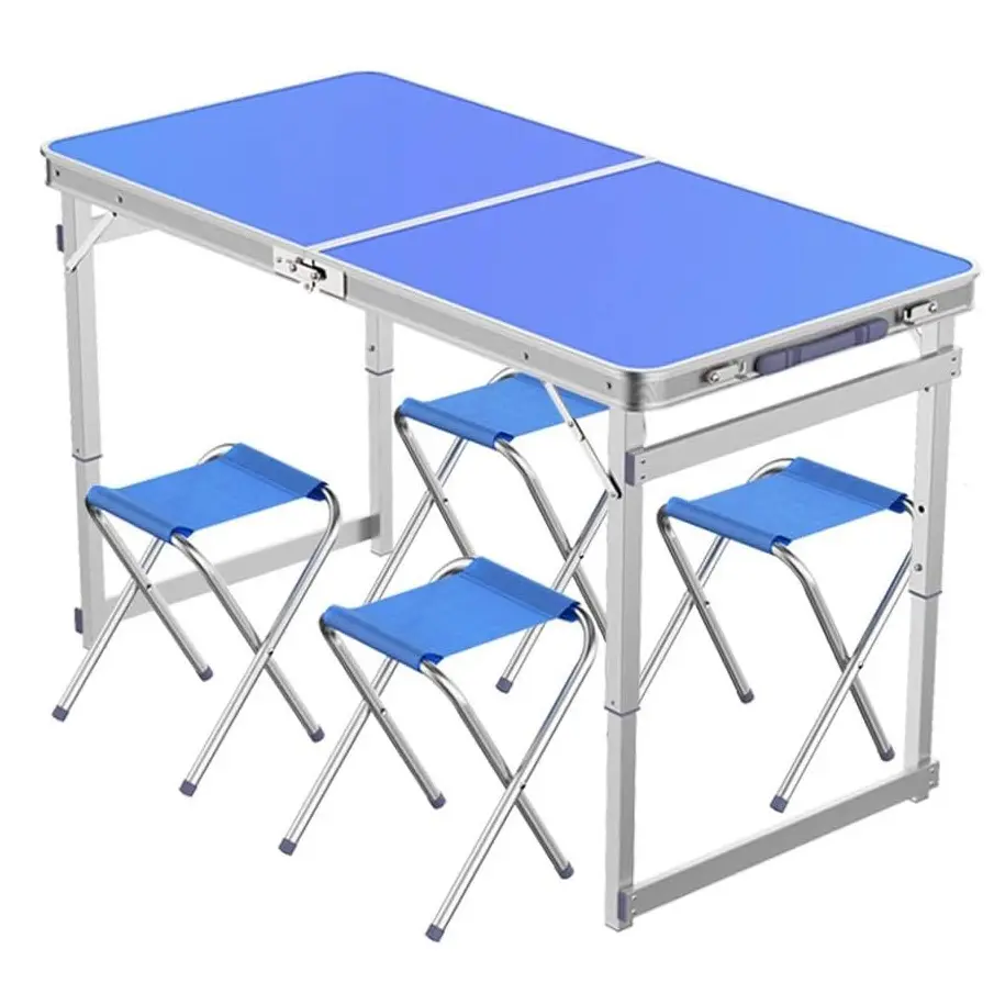 CampMate™ Skládací hliníkový kempingový stůl se 4 židlemi