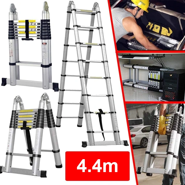 LadMax™ hliníkový teleskopický skládací žebřík 220-440 cm