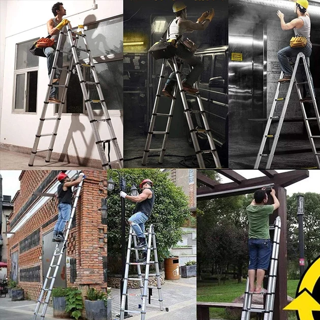 LadMax™ hliníkový teleskopický skládací žebřík 220-440 cm