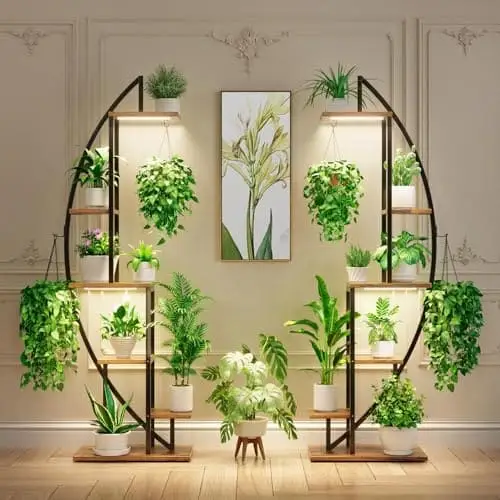 Moonflower™ Stojan na rostliny ve tvaru půlměsíce s osvětlením