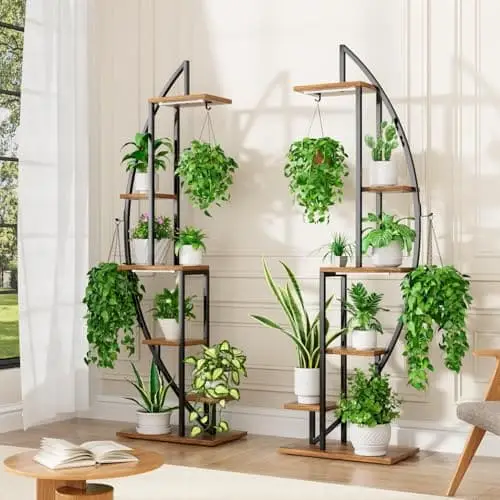 Moonflower™ Stojan na rostliny ve tvaru půlměsíce s osvětlením