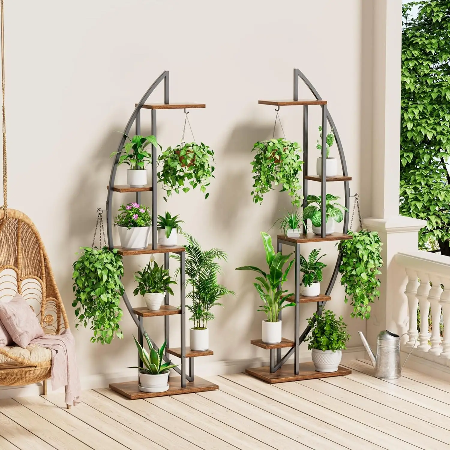 Moonflower™ Stojan na rostliny ve tvaru půlměsíce s osvětlením