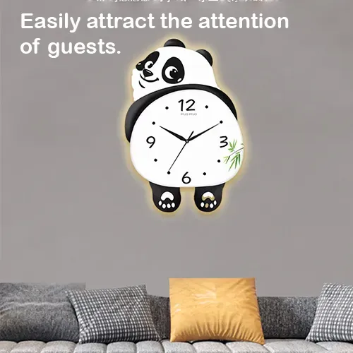 PandaTime™ LED nástěnné hodiny s tancující pandou