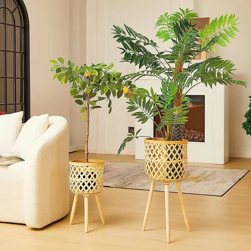 RattanBloom™ 3dílná stojací sada květináčů