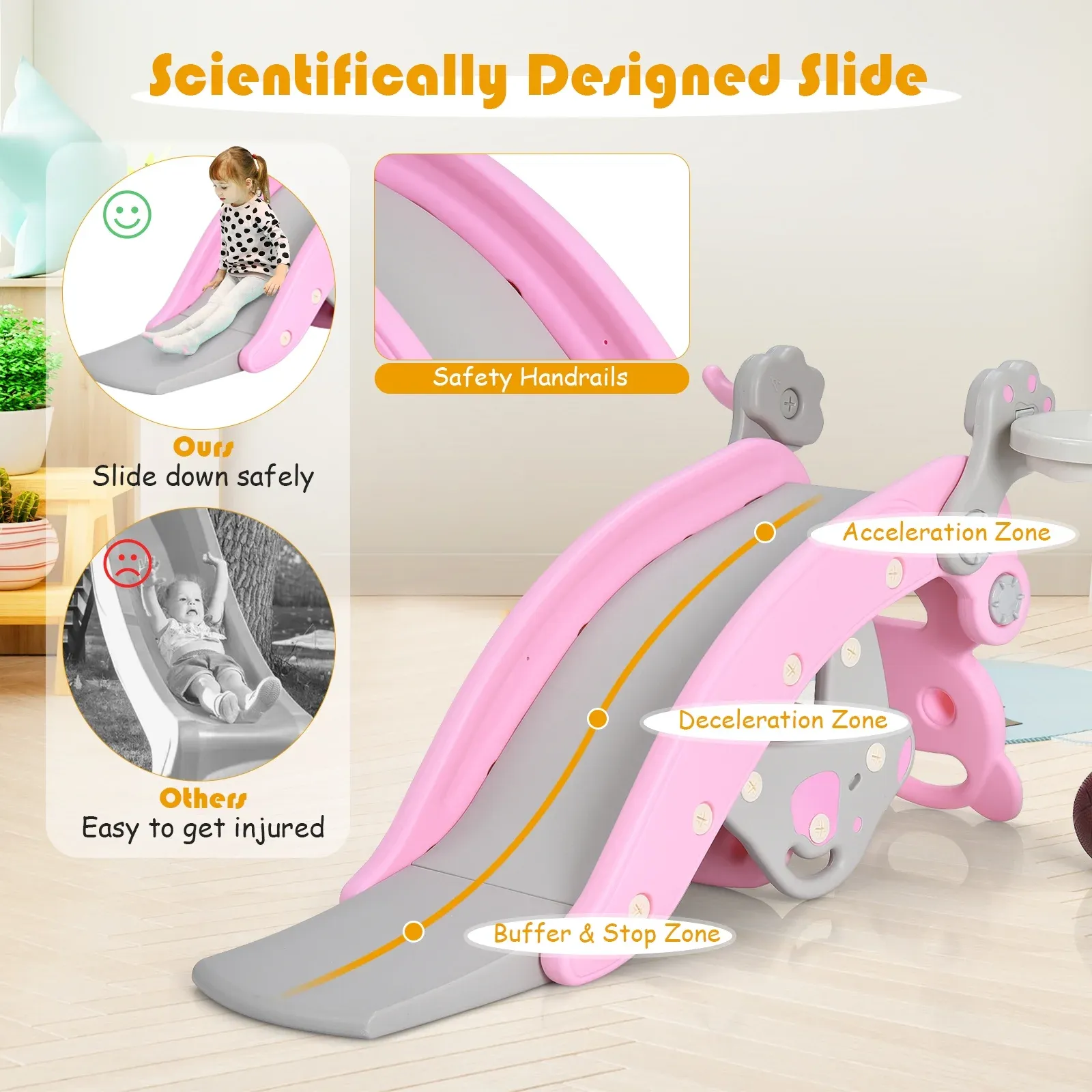 RockySlide™ 5-v-1 dětská skluzavka a houpačka