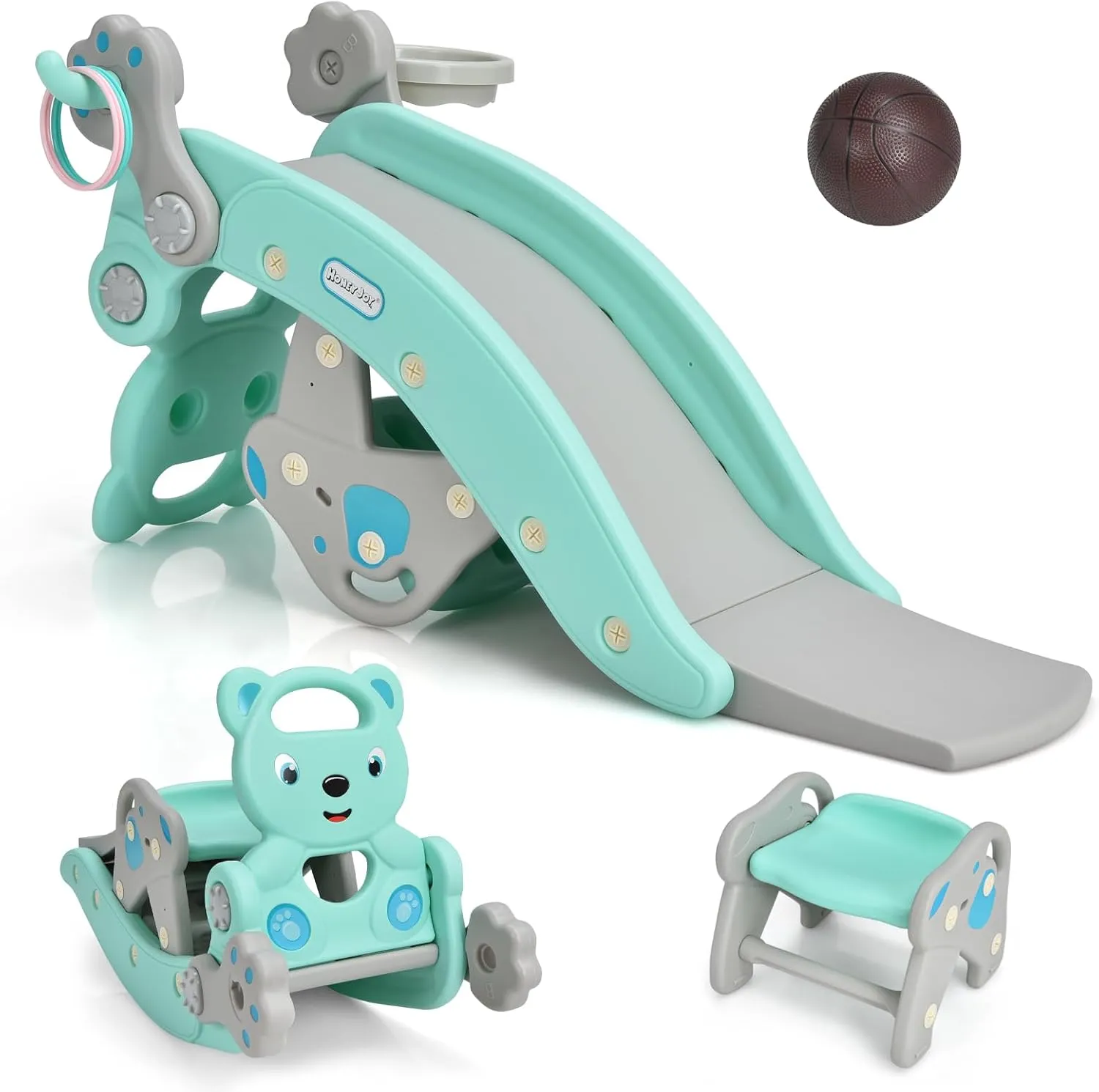 RockySlide™ 5-v-1 dětská skluzavka a houpačka