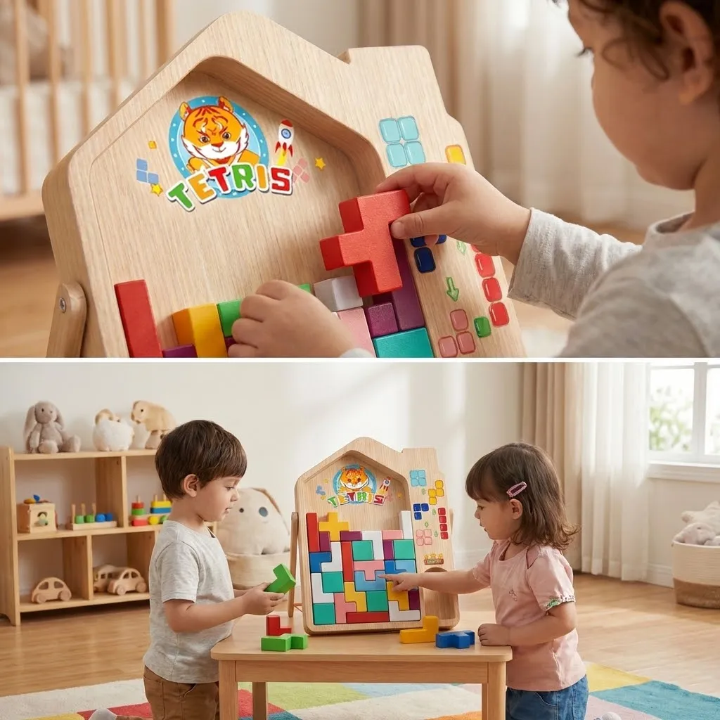 Dětská dřevěná bloková hra TetriWood™