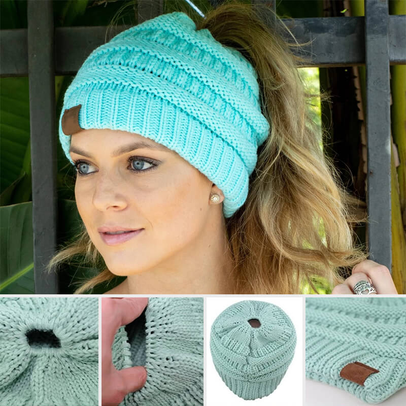 Beanie with a ponytail hole Minnie — free download