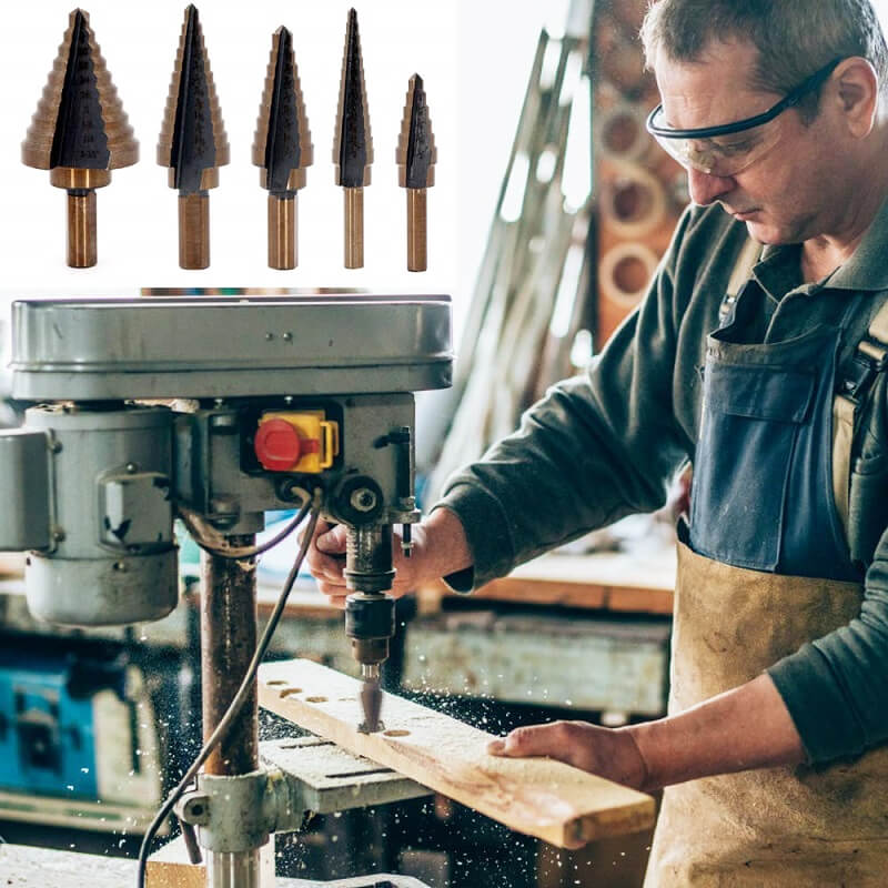 Step drill bit set UniDrill