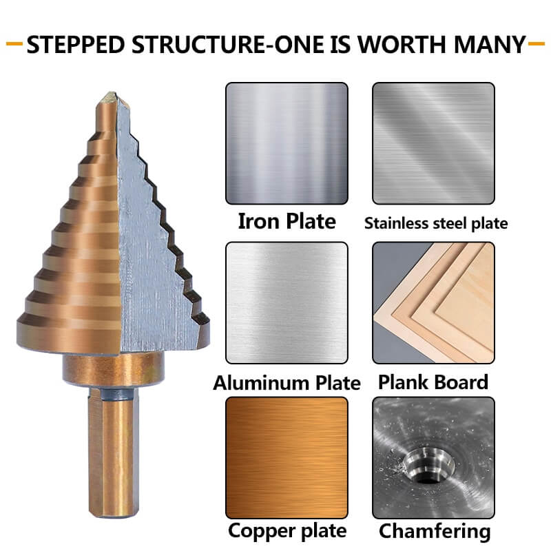 Step drill bit set UniDrill