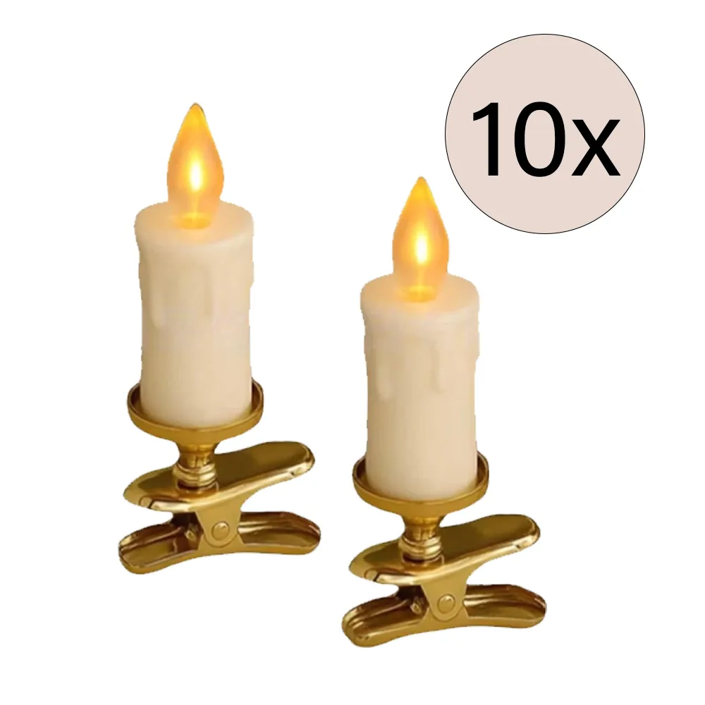 CandleTree™ LED svijeće za božićno drvce s kopčom - pakiranje od 10 komada