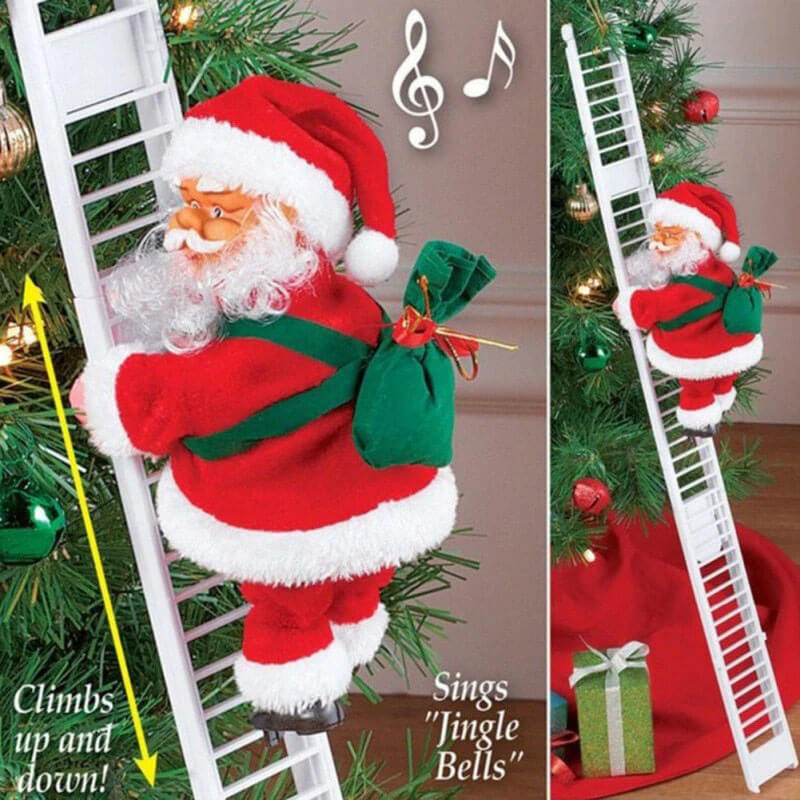 Djed Božićnjak koji se penje po ljestvama Mr. Kringle