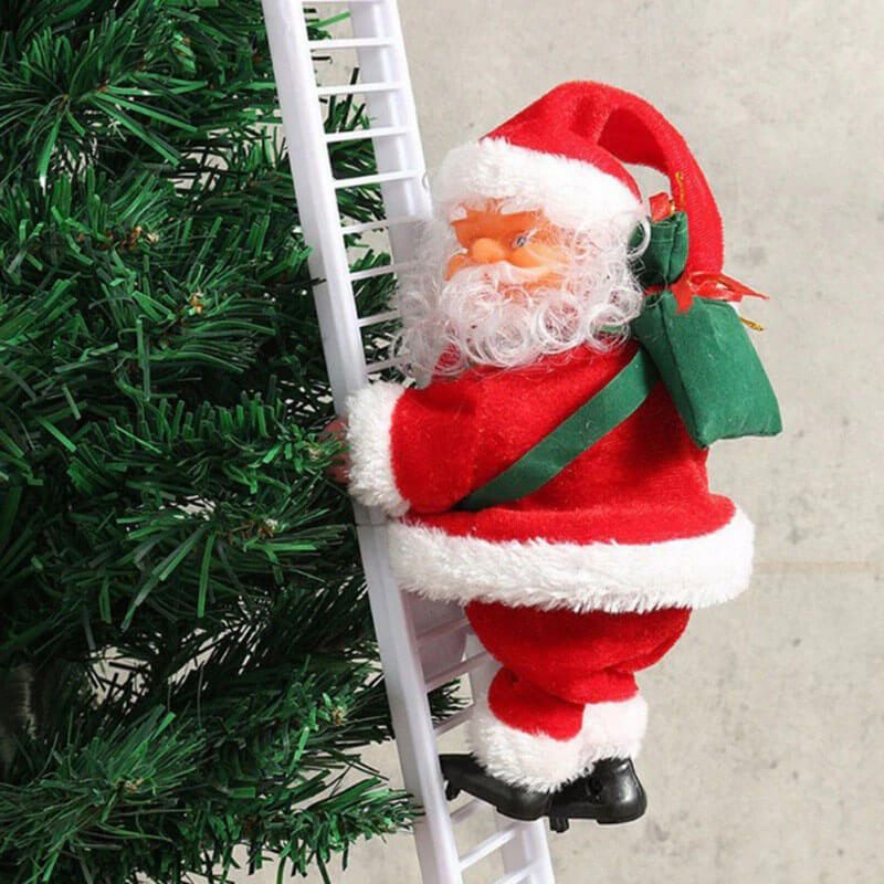 Djed Božićnjak koji se penje po ljestvama Mr. Kringle