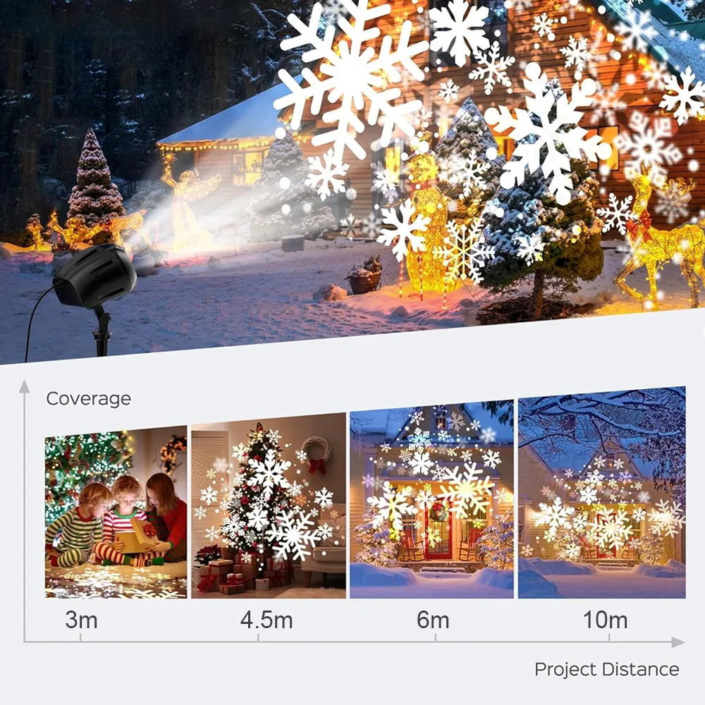 LumiFlake™ dvostruki projektor pahuljica s daljinskim upravljačem za unutarnju i vanjsku upotrebu