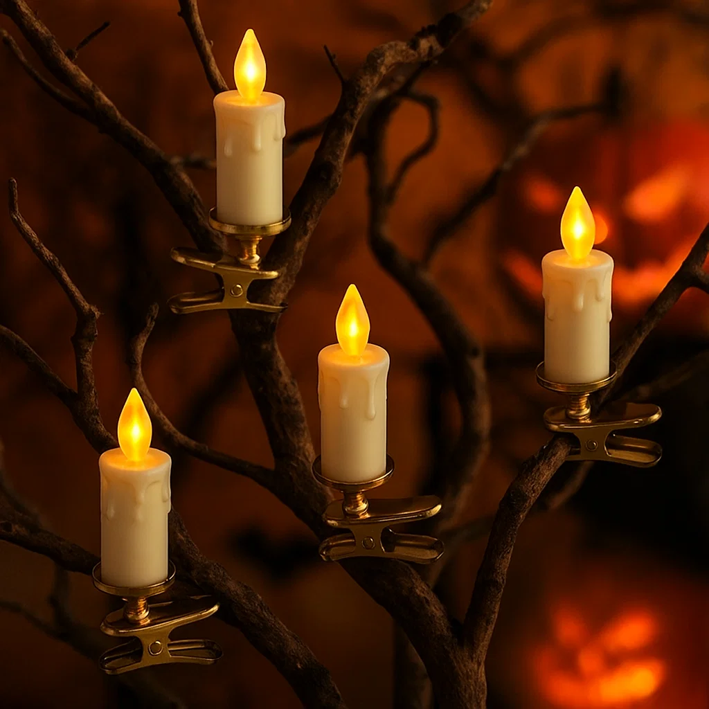 CandleTree™ karácsonyfára csíptethető LED-es gyertyák - 10 db-os csomagolásban