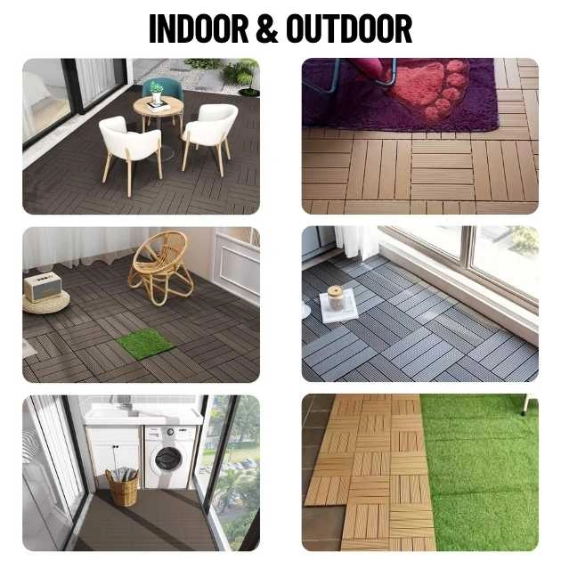 DeckLock™ egymásba illeszthető PVC fa utánzatú padlólapok – 12x (30x30cm) = 1,08 m²