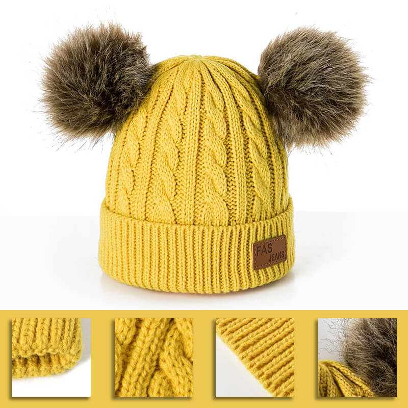 FluffyChic téli gyerek sapka 