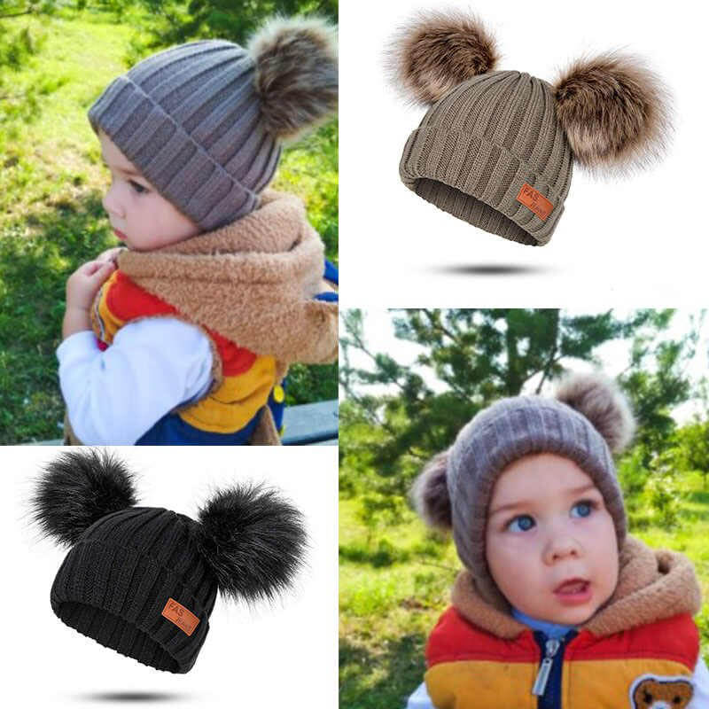 FluffyChic téli gyerek sapka 