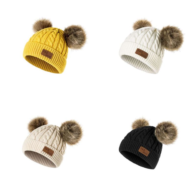 FluffyChic téli gyerek sapka 
