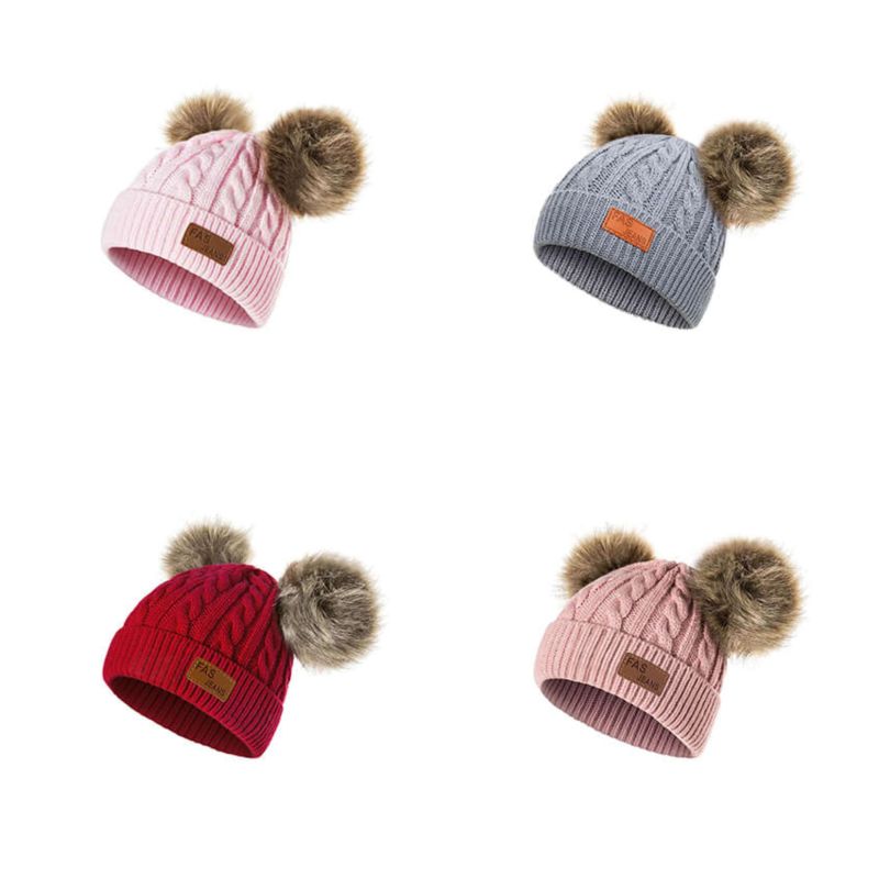 FluffyChic téli gyerek sapka 
