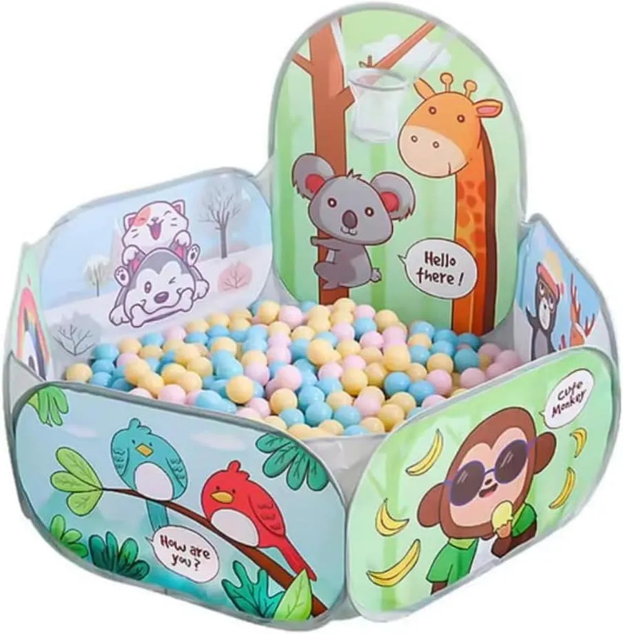 FunNest™ összecsukható gyerek labdás medence kerítés + 50 labda