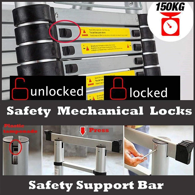 LadMax™ alumínium teleszkópos összecsukható létra 220-440 cm