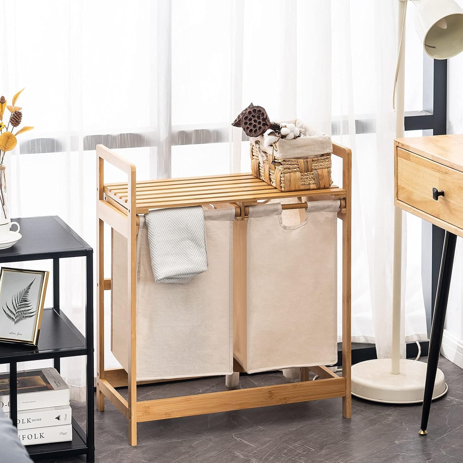 Laundrie™ dupla kihúzható bambusz szennyestartó