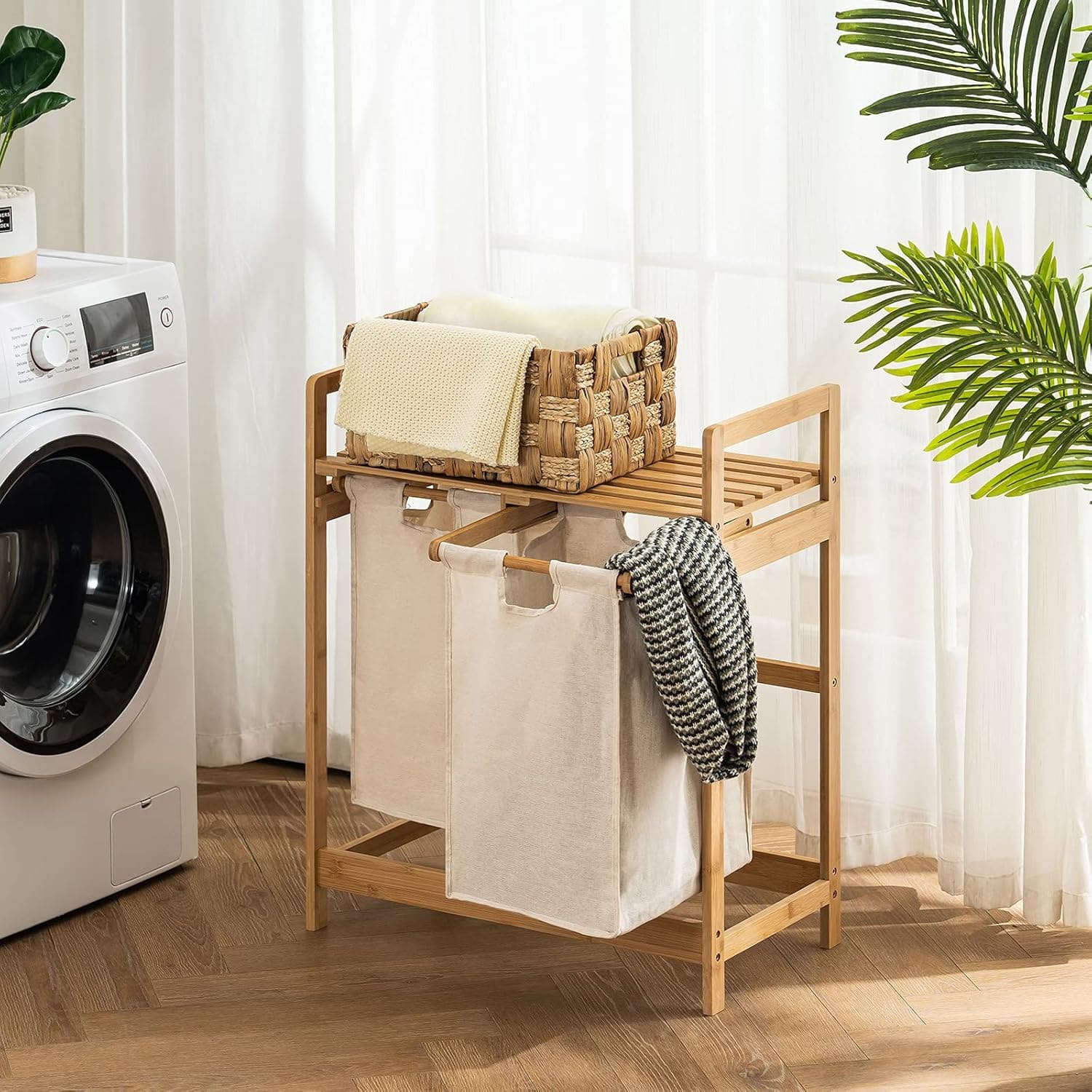 Laundrie™ dupla kihúzható bambusz szennyestartó