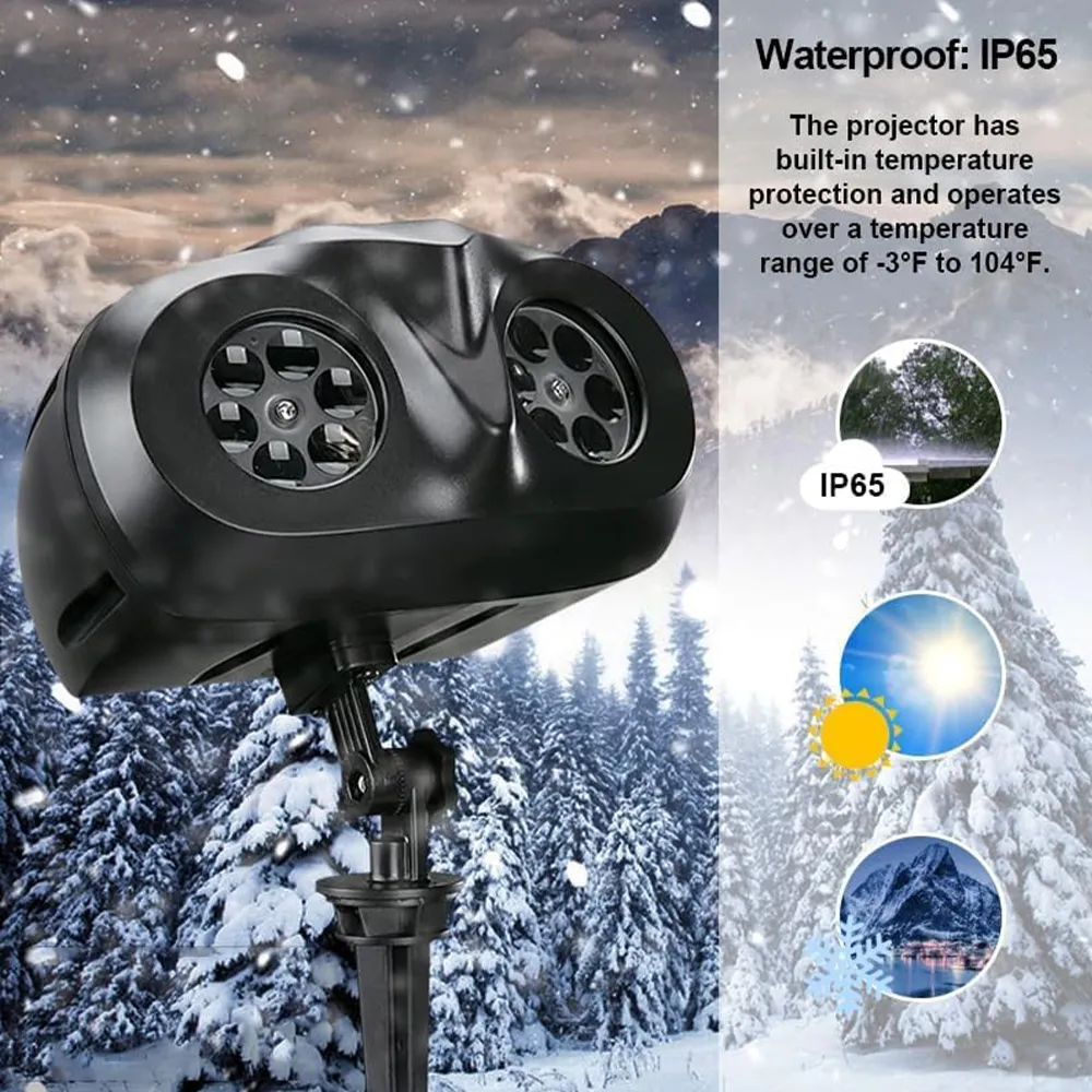 LumiFlake™ beltéri és kültéri kettős hópehely kivetítő RC-vel