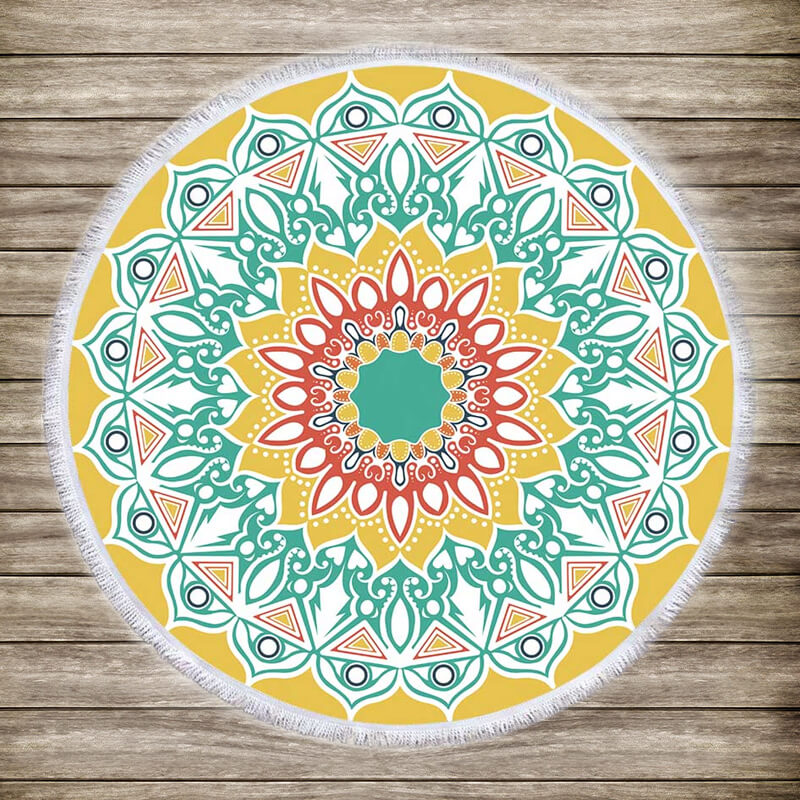 Mandala kerek strandtörölköző 