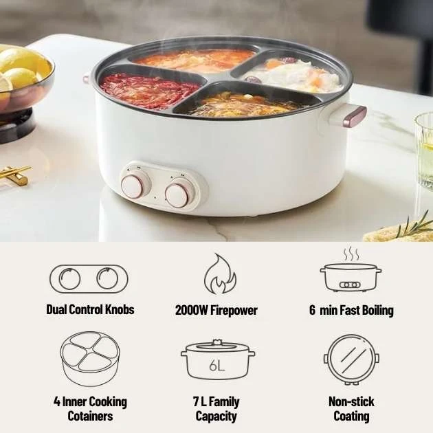 QuadPot™ 4 Rekeszes Elektromos Főzőedény