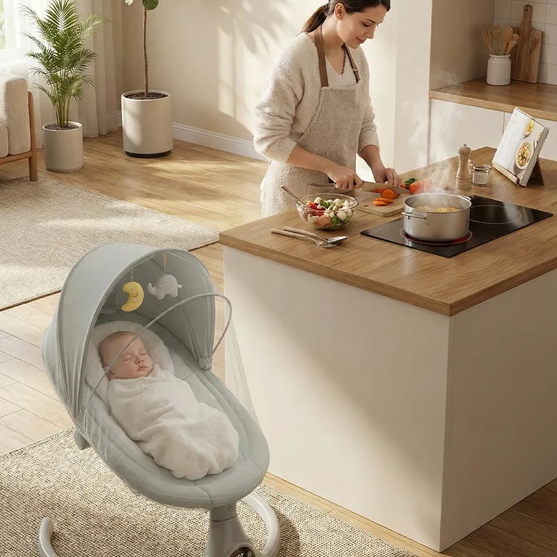 RockyBaby™ elektromos, távirányítós babahinta