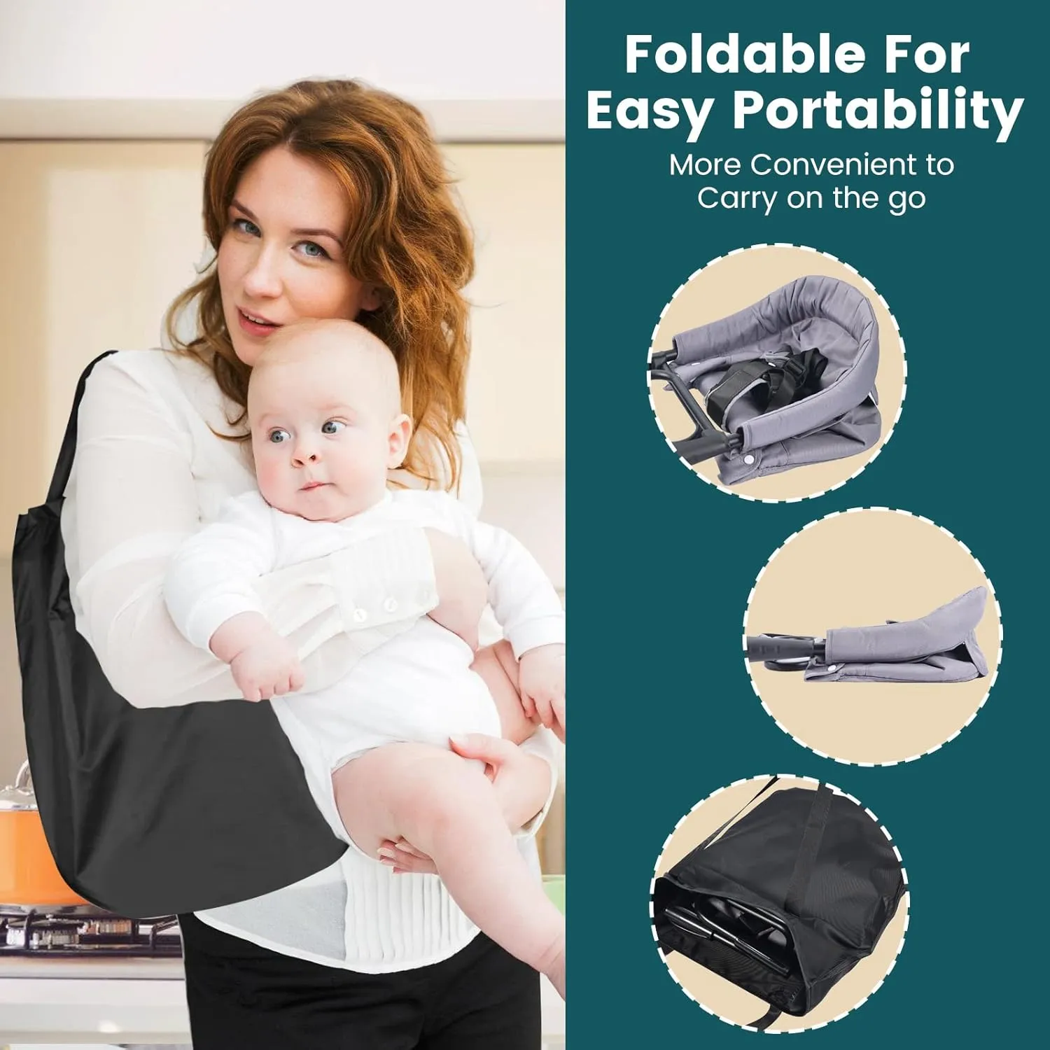 ClipMunch™ nakładany fotelik do karmienia dla niemowląt z tacką