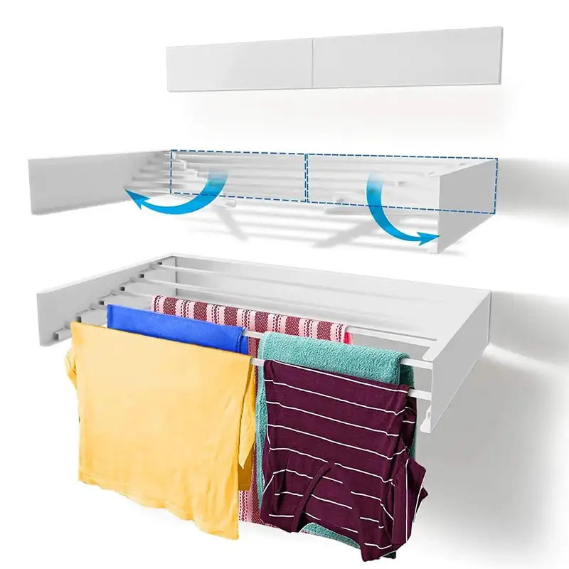 Montowany na ścianie składany wieszak do suszenia ubrań DryPRO™