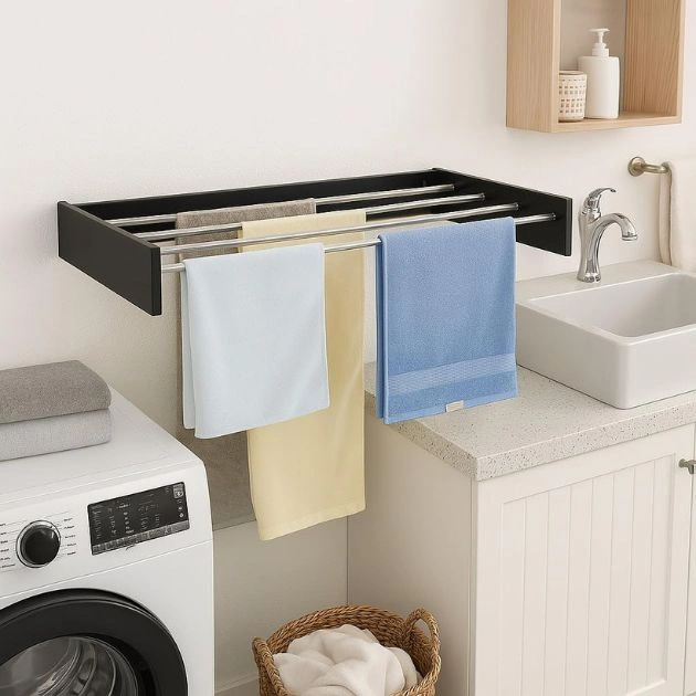 Montowany na ścianie składany wieszak do suszenia ubrań DryPRO™