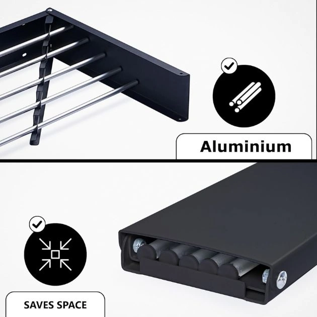 Montowany na ścianie składany wieszak do suszenia ubrań DryPRO™