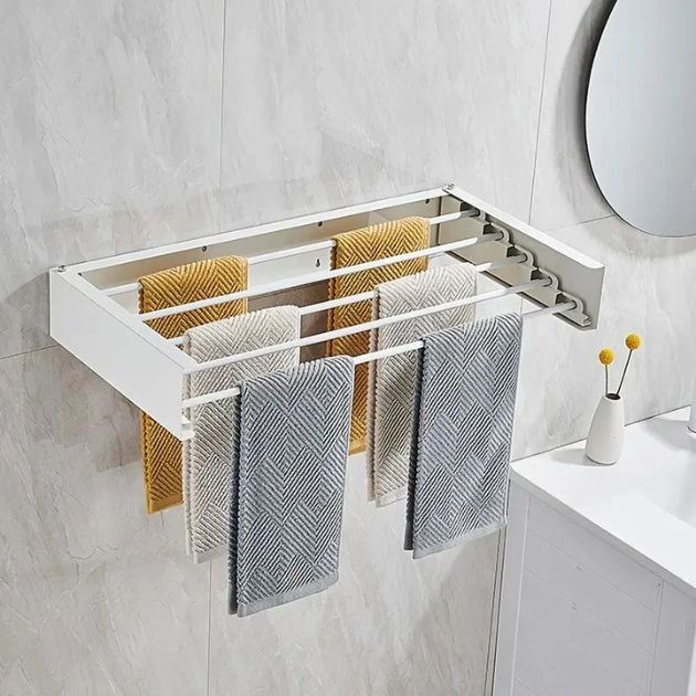 Montowany na ścianie składany wieszak do suszenia ubrań DryPRO™