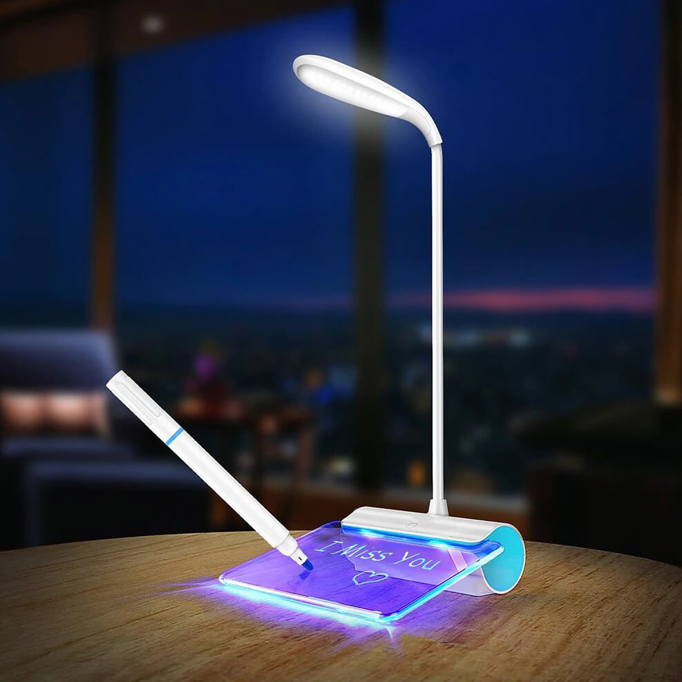 Lampka LED z tablicą na notatnik
