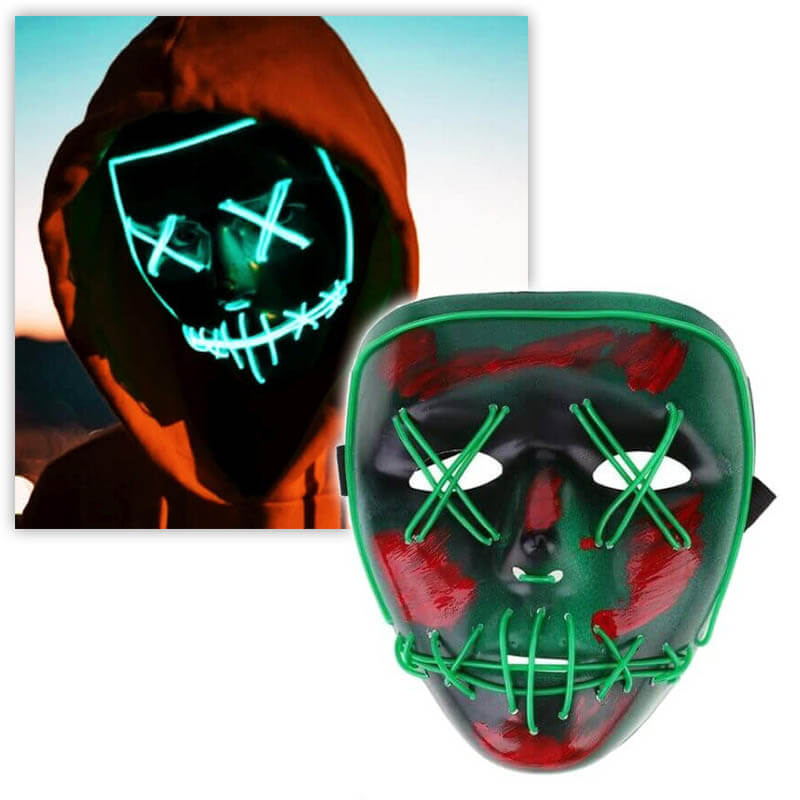 Maska LED świecąca na Halloween