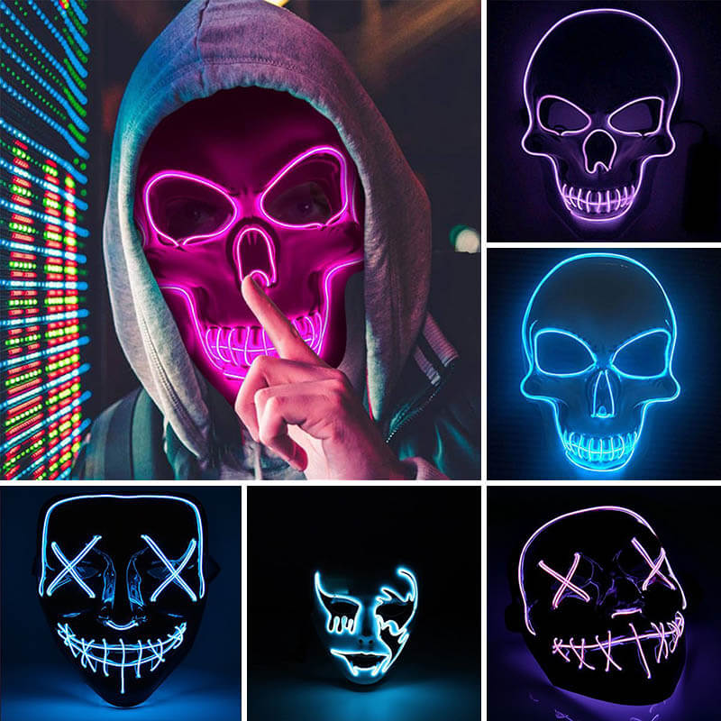 Maska LED świecąca na Halloween