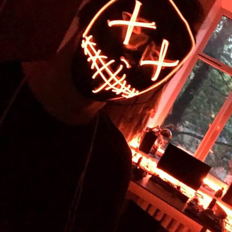 Maska LED świecąca na Halloween