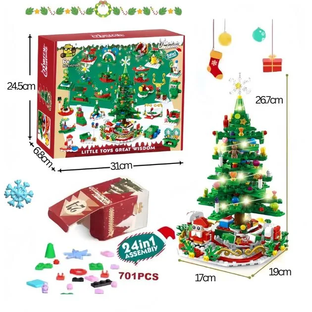 MerryGlow™ kalendarz adwentowy – zestaw do składania choinki LED