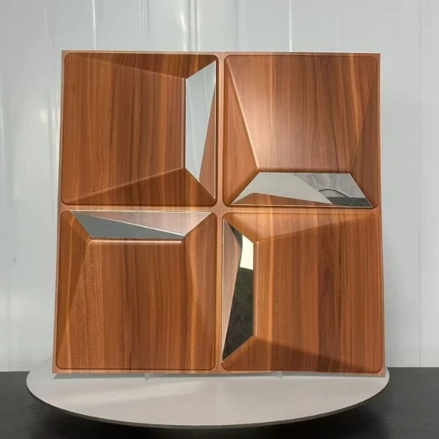 Reflectiva™ 3D panel ścienny z lustrem PVC 50 × 50 cm – zestaw 8 szt.