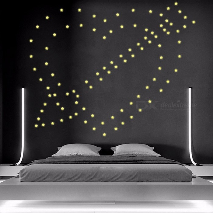 Samoprzylepne gwiazdki fluorescencyjne na ścianę
