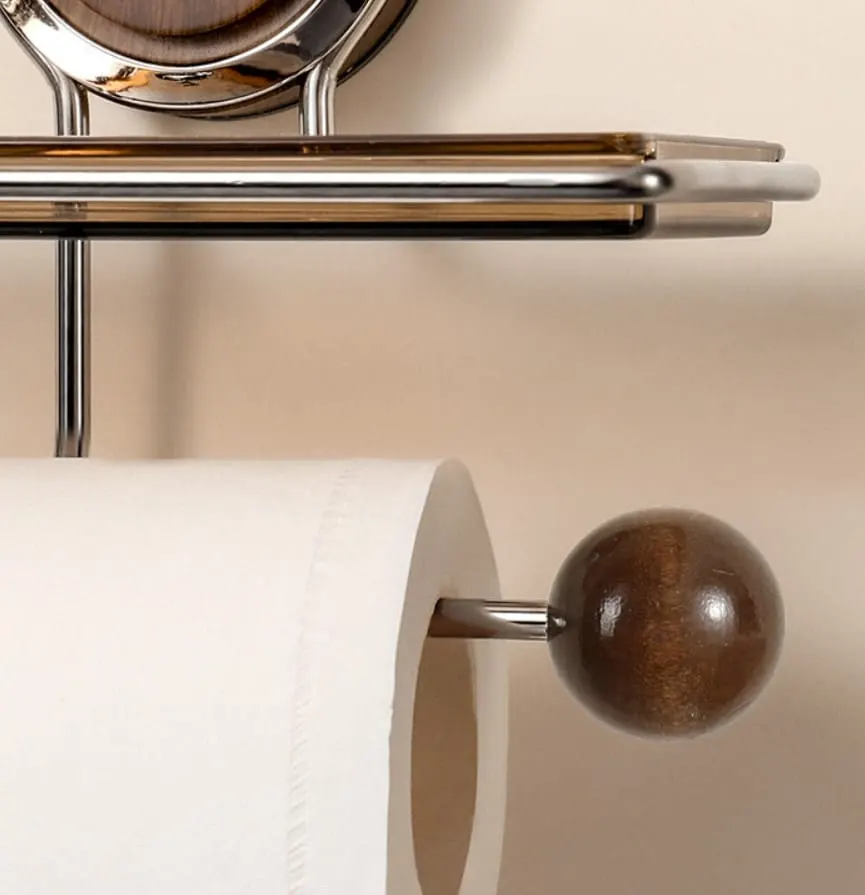 VeloraLuxe™ uchwyt na papier toaletowy z przyssawką i półką