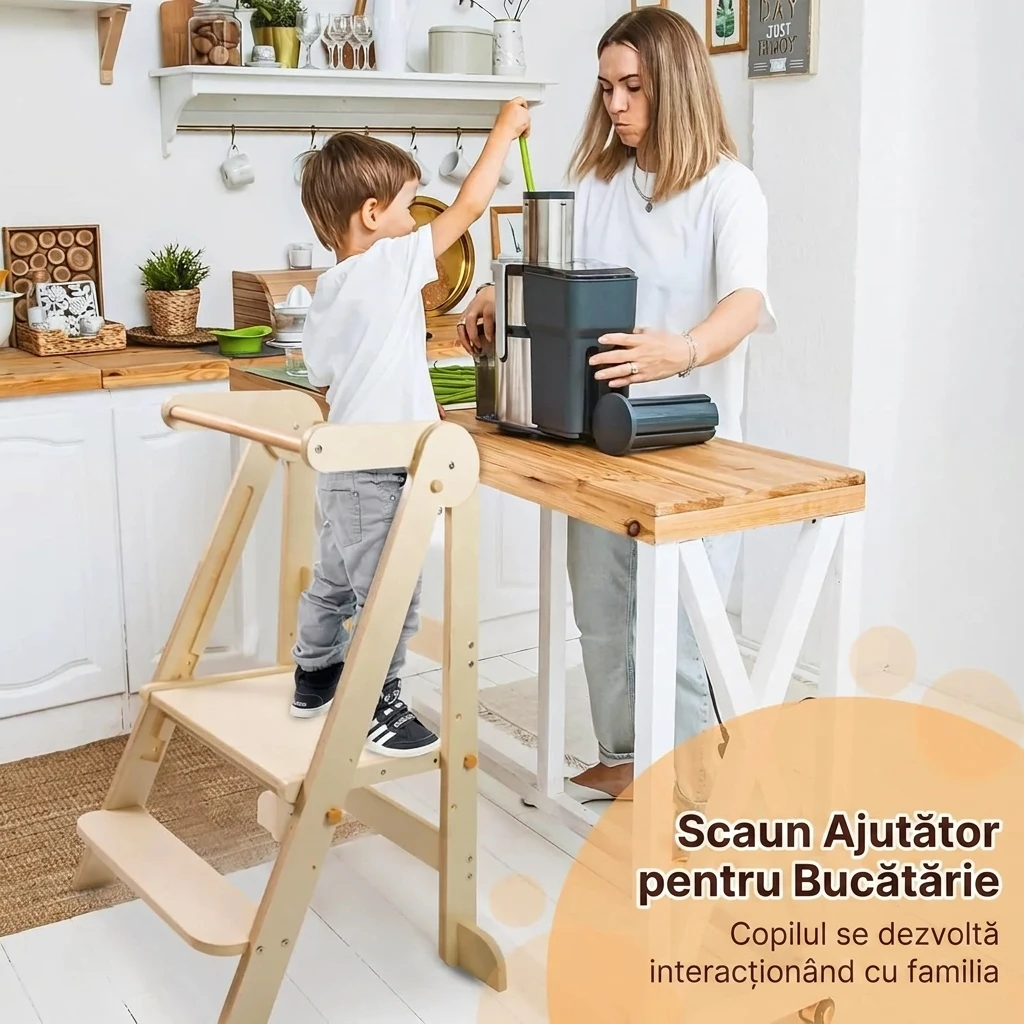 BabyTower™ turn de învățare din lemn, ajustabil