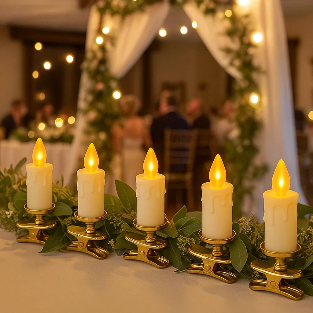 CandleTree™ Lumânări LED cu clip pentru bradul de Crăciun - pachet de 10