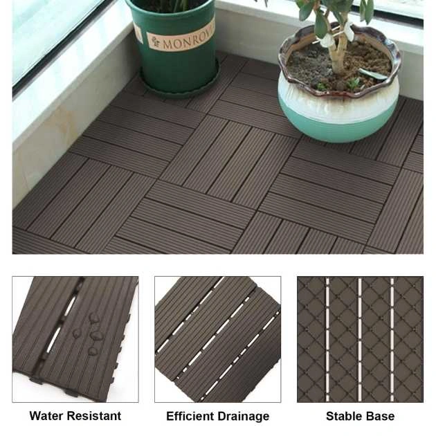 DeckLock™ plăci de podea PVC interconectabile, imitație lemn - 12 bucăți (30x30 cm)